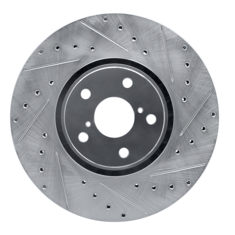 Lexus GS350 Brake Rotor (1) - Right Front - R1 Concepts - Drilled & Slotted - Silver - `07-`11